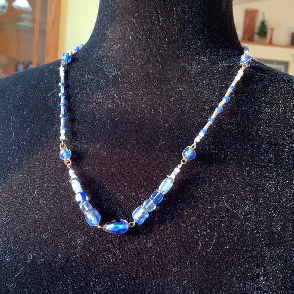 Lia Sophia Jewelry - Lia Sophia blue glass bead/silver wire necklace
